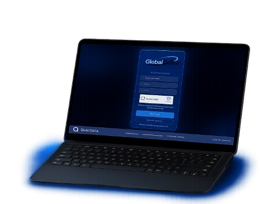 Plataforma Qualidata (Global Office) em um notebook